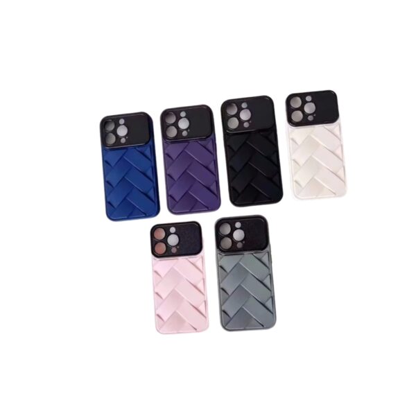 Weave Pattern Soft Silicone Soft Camera Lens Protection Case For iPhone 11 12 13 14 15 Pro Max Shockproof Solid Color Cover