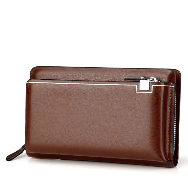 wholesale luxury PU leather wrist men clutch bag 2019 new fashion double zipper trend wild high quality handbag business casual