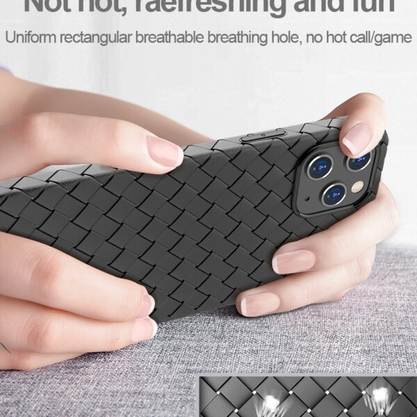 Factory customized heat dissipation breathable phone case for iPhone 11 12 13 14 15 16 Pro Max woven leather Mobile Phone Cases