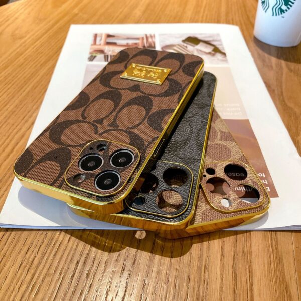 2024 Popular Fashion Brand Electroplated Leather Phone case for iphone 16 15 14 13 12 Plus/pro/pro Max Luxury Phone case
