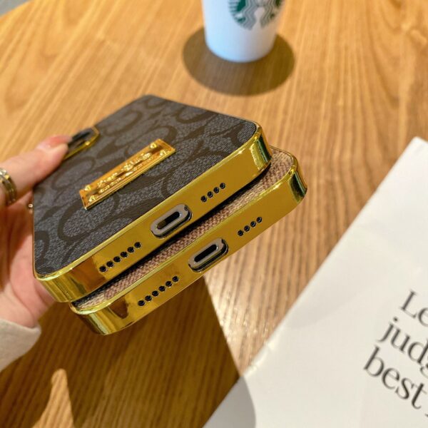2024 Popular Fashion Brand Electroplated Leather Phone case for iphone 16 15 14 13 12 Plus/pro/pro Max Luxury Phone case