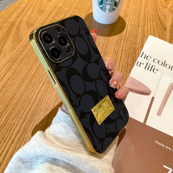 2024 Popular Fashion Brand Electroplated Leather Phone case for iphone 16 15 14 13 12 Plus/pro/pro Max Luxury Phone case