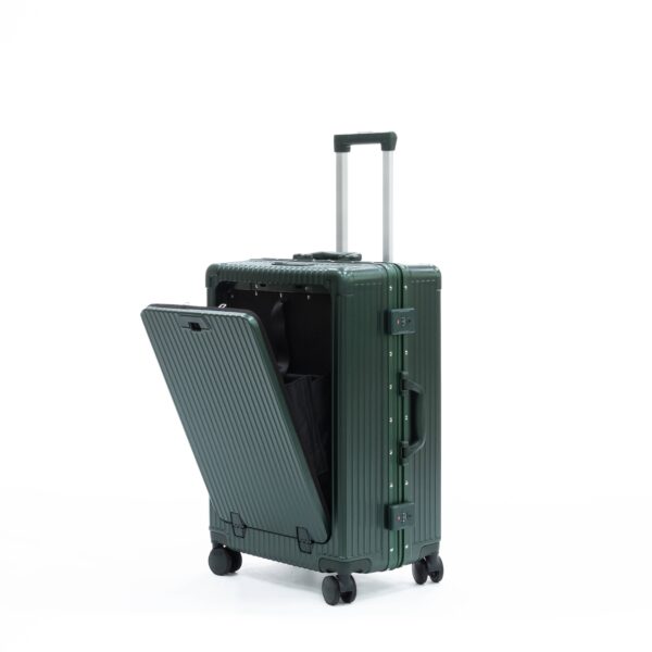 24-inch Suitcase With Multi-purpose Aluminum Frame With USB Charging Port, TSA Lock, Cup Holder for Travel,business