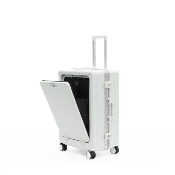 24-inch Suitcase With Multi-purpose Aluminum Frame With USB Charging Port, TSA Lock, Cup Holder for Travel,business