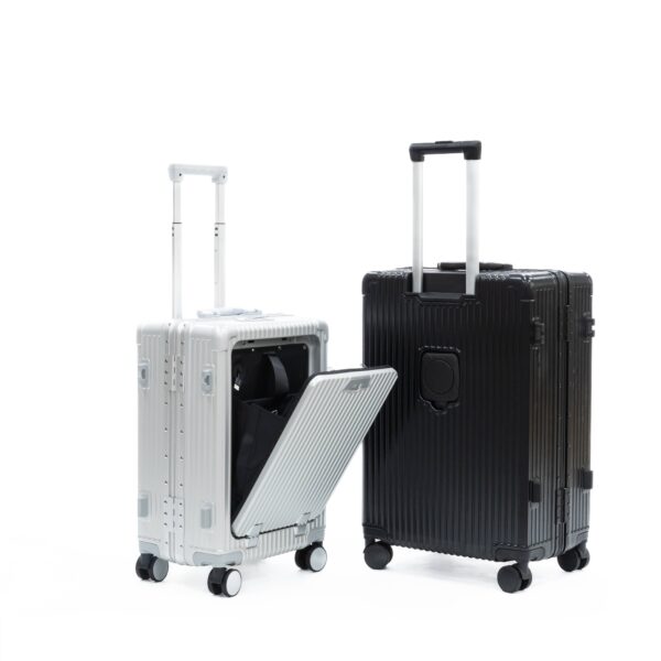 24-inch Suitcase With Multi-purpose Aluminum Frame With USB Charging Port, TSA Lock, Cup Holder for Travel,business