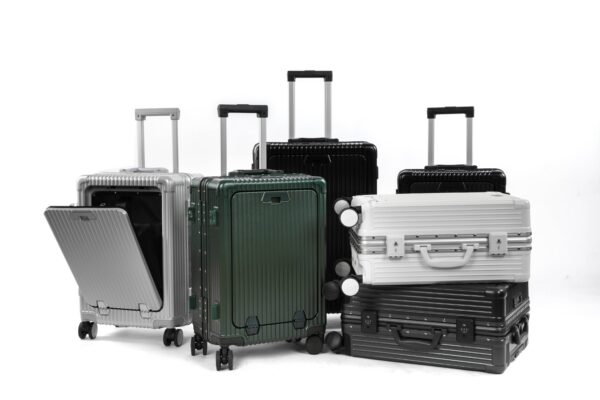 24-inch Suitcase With Multi-purpose Aluminum Frame With USB Charging Port, TSA Lock, Cup Holder for Travel,business