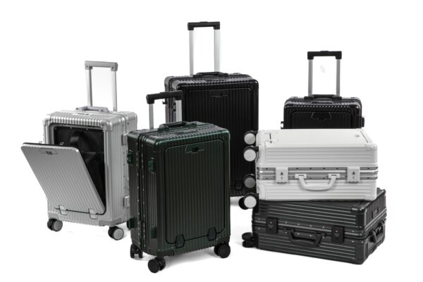 24-inch Suitcase With Multi-purpose Aluminum Frame With USB Charging Port, TSA Lock, Cup Holder for Travel,business