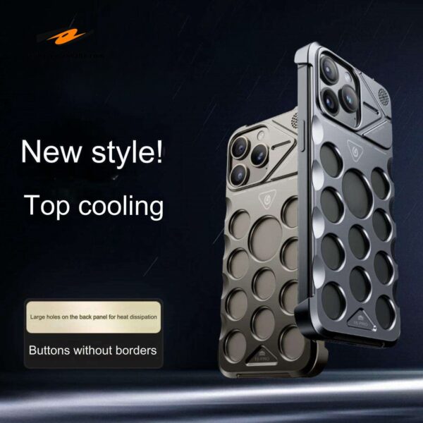 Aluminum Alloy Heat Dissipation Hollow Phone Case for iPhone 16 15 14 Pro Max 13 Aromatherapy Frameless Shockproof Bumper