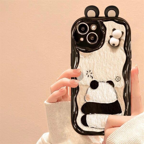 Cute 3D Cartoon Panda Mobile Phone Case for iphone 7 Plus 8 Plus X XS XR XS MAX 11 12 13 14 Plus 15 Pro Max