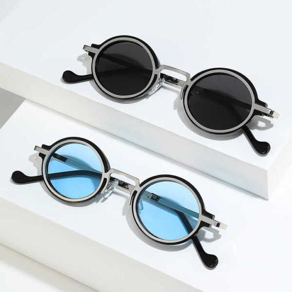 Designer Fashion Luxury Lunette De Soleil De Luxe Pour Homme Punk Metal Frame Sunglasses Luxury Oval Sunglasses