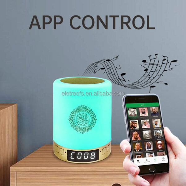 Eid Ramadan Islamic Muslim Gift Digital Led Night Light Moon Touch Lamp Recitation Coran Mp3 Player Azan Clock Al Quran Speaker