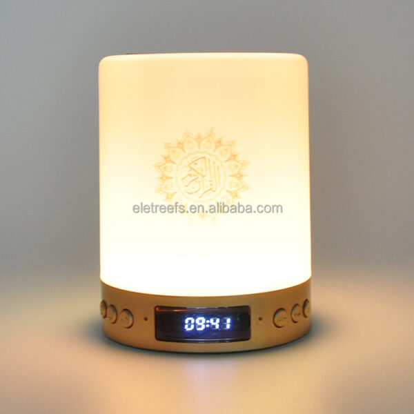 Eid Ramadan Islamic Muslim Gift Digital Led Night Light Moon Touch Lamp Recitation Coran Mp3 Player Azan Clock Al Quran Speaker