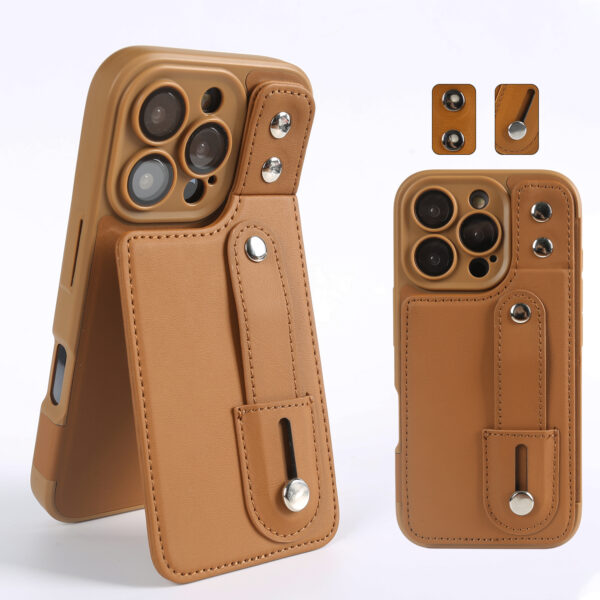 Environmental protection Material Card Bag Wallet Phone case for iPhone 16 Pro Max Co RCS Certified Bracket PU Phone case