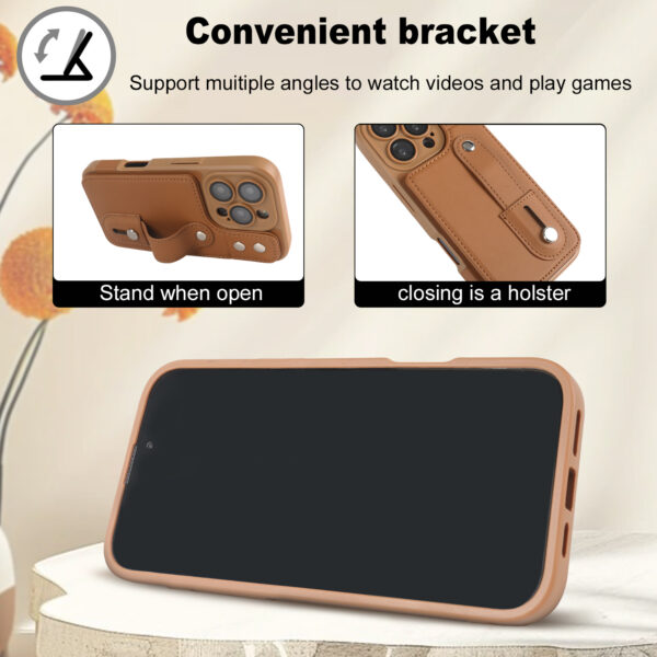 Environmental protection Material Card Bag Wallet Phone case for iPhone 16 Pro Max Co RCS Certified Bracket PU Phone case