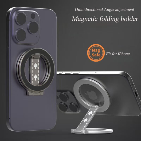 Folding Portable Double-head Magnetic Grip Stand Phone Stand Alloy Material Ultra-thin Multi-functional Stand