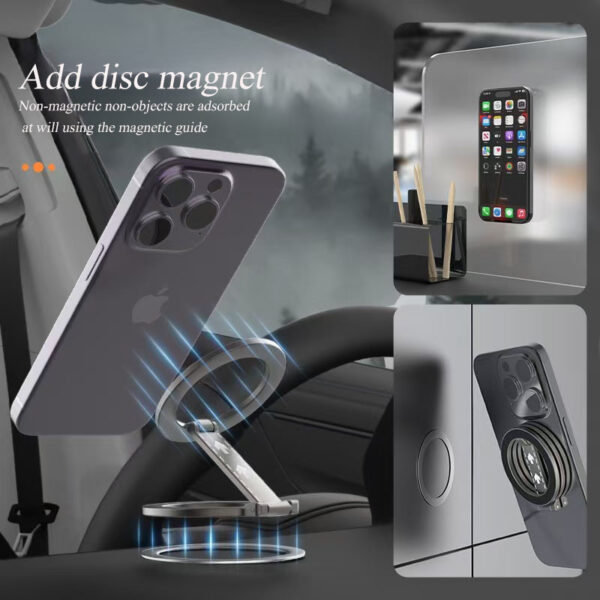 Folding Portable Double-head Magnetic Grip Stand Phone Stand Alloy Material Ultra-thin Multi-functional Stand