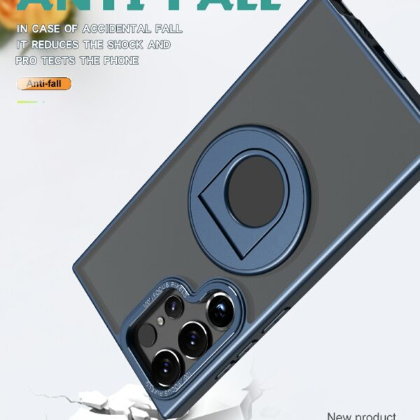 For Samsung Galaxy S24 Ultra Case Magnetic Finger Ring Holder Hard Protective Back Soft Slim Bumper Cover Case