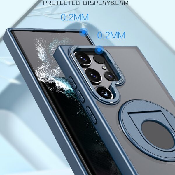 For Samsung Galaxy S24 Ultra Case Magnetic Finger Ring Holder Hard Protective Back Soft Slim Bumper Cover Case