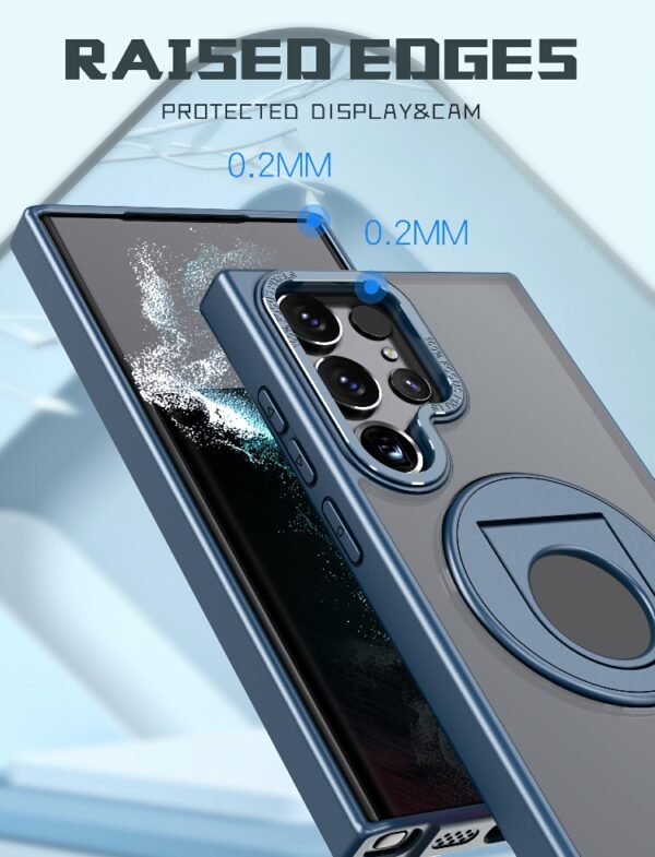 For Samsung Galaxy S24 Ultra Case Magnetic Finger Ring Holder Hard Protective Back Soft Slim Bumper Cover Case