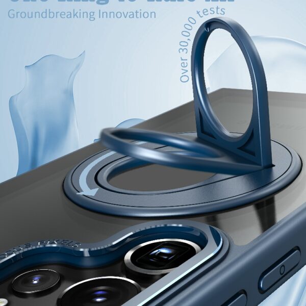 For Samsung Galaxy S24 Ultra Case Magnetic Finger Ring Holder Hard Protective Back Soft Slim Bumper Cover Case