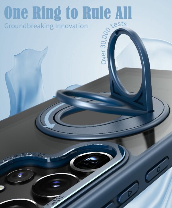 For Samsung Galaxy S24 Ultra Case Magnetic Finger Ring Holder Hard Protective Back Soft Slim Bumper Cover Case