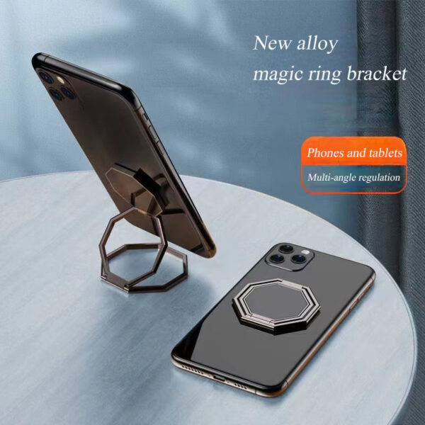 Hidden Folding Finger Grip Phone Holder with Car Magnetic Metal Stand Portable Ring Buckle Stand