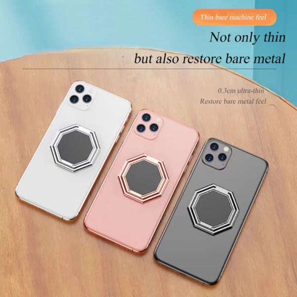 Hidden Folding Finger Grip Phone Holder with Car Magnetic Metal Stand Portable Ring Buckle Stand