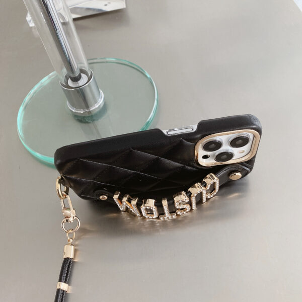 Luxury Design Custom Letter Name Phone case Crossbody PU Leather Mobile Cell Phone Case for iphone 12 13 14 Pro Max