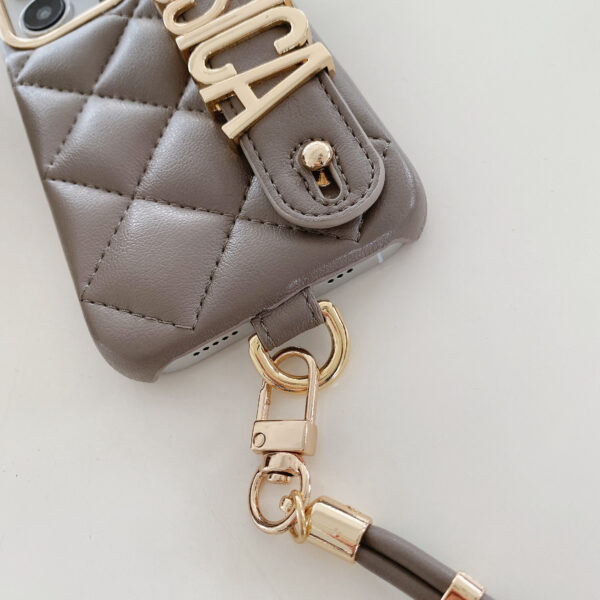 Luxury Design Custom Letter Name Phone case Crossbody PU Leather Mobile Cell Phone Case for iphone 12 13 14 Pro Max