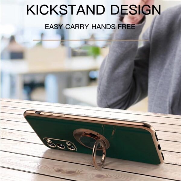 Luxury Soft Silicone Case for Samsung Galaxy A32 A52 A72 S21 S20 FE Ultra Note 10 20 Plus Plating Stand Metal Ring Holder Cover