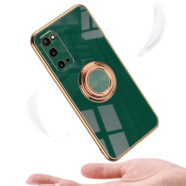 Luxury Soft Silicone Case for Samsung Galaxy A32 A52 A72 S21 S20 FE Ultra Note 10 20 Plus Plating Stand Metal Ring Holder Cover