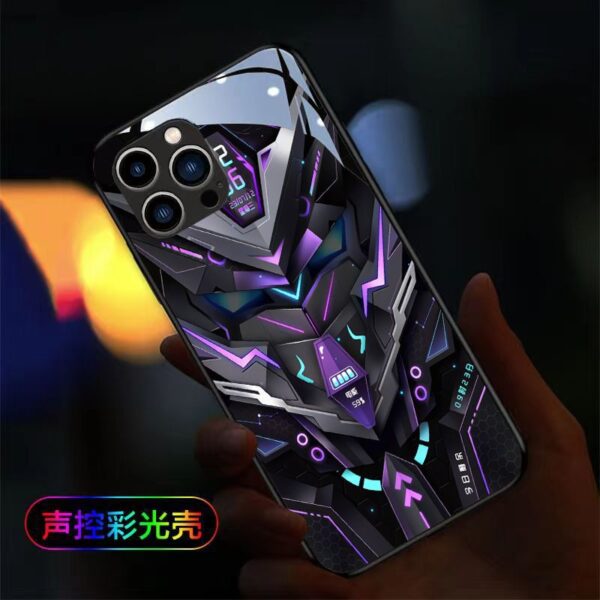 New Cool Lightning Flash LED Intelligent Night Light Phone Case Suitable for iphone 16 15 14 Pro Max Case