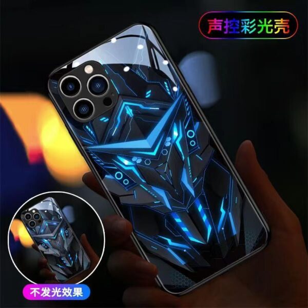 New Cool Lightning Flash LED Intelligent Night Light Phone Case Suitable for iphone 16 15 14 Pro Max Case