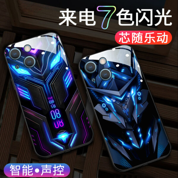 New Cool Lightning Flash LED Intelligent Night Light Phone Case Suitable for iphone 16 15 14 Pro Max Case