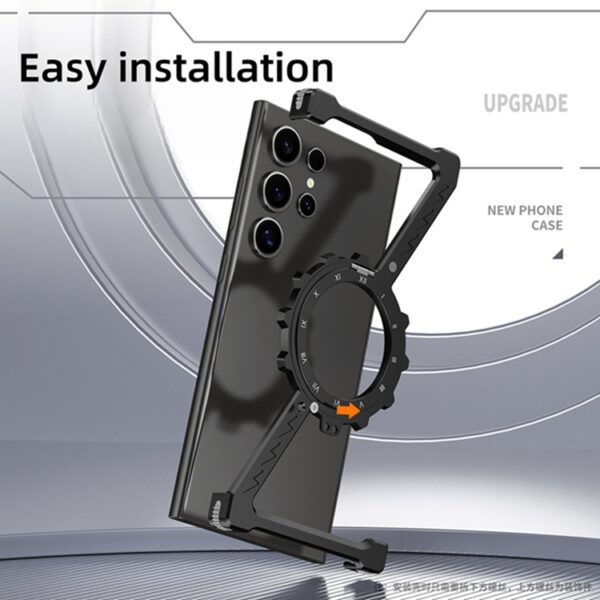 New Year Gifts Anti-Fall Airbag 360° Rotating Magnetic Holder Unique Shape Metal Protective Case for Samsung S24 Ultra Case