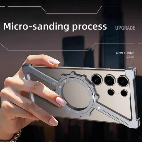 New Year Gifts Anti-Fall Airbag 360° Rotating Magnetic Holder Unique Shape Metal Protective Case for Samsung S24 Ultra Case