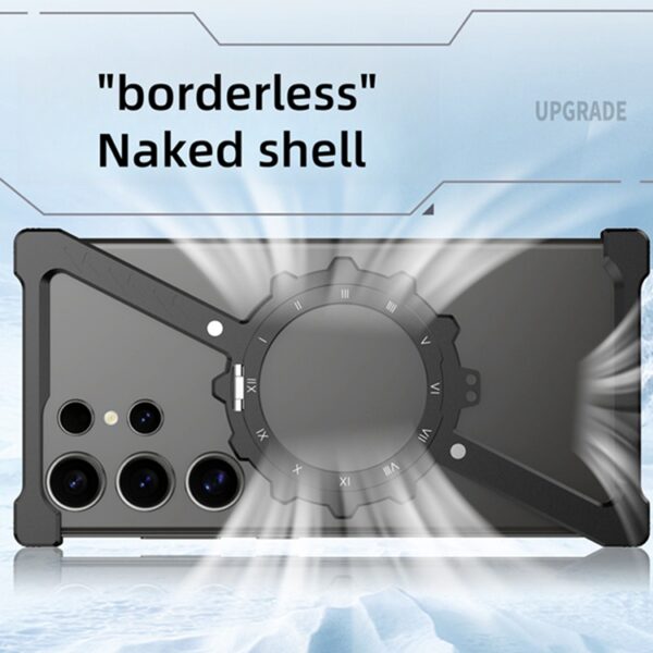 New Year Gifts Anti-Fall Airbag 360° Rotating Magnetic Holder Unique Shape Metal Protective Case for Samsung S24 Ultra Case