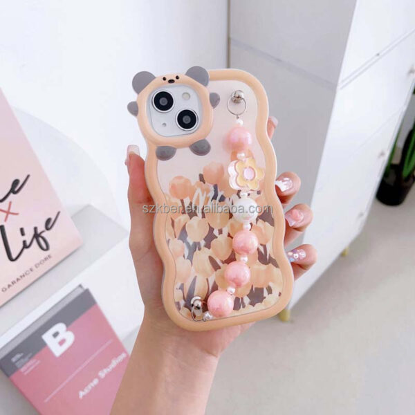 Newest Multi Color Wrist Strap Design 2.0mm Thickness Flower Printing TPU Mobile Phone Cover Case for Realme C2 C55 10