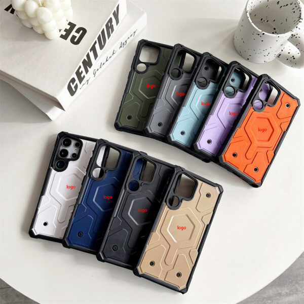 PATHFINDER CASE WITH Magnetic Bracket Clear Customized for Samsung S25 S24 S23 Ultra Plus Protector Cover Phone Case