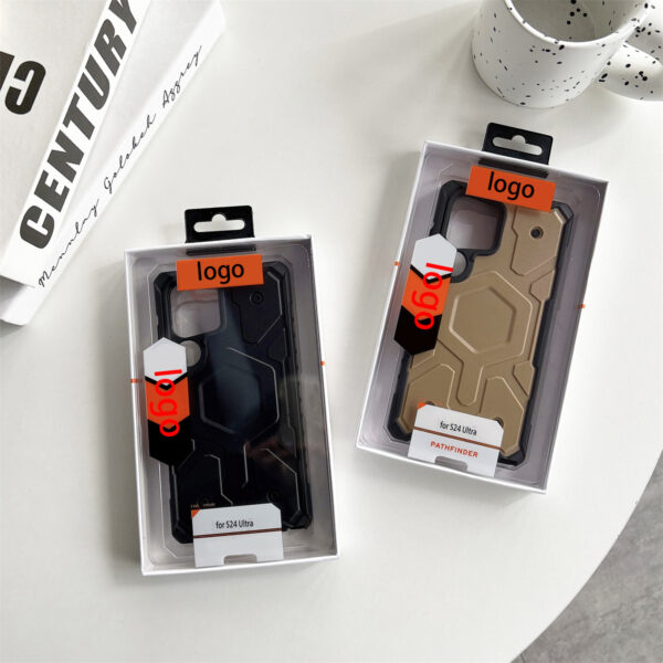 PATHFINDER CASE WITH Magnetic Bracket Clear Customized for Samsung S25 S24 S23 Ultra Plus Protector Cover Phone Case