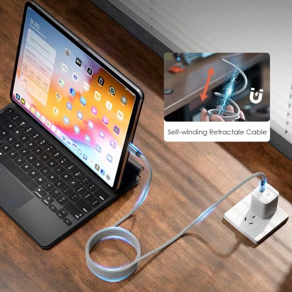 Portable Usb-C Self Magnet Charger Type C Magnetic Suction C to C Phone Data Transfer Magnet Fast Charging 240w Magnetic Cable