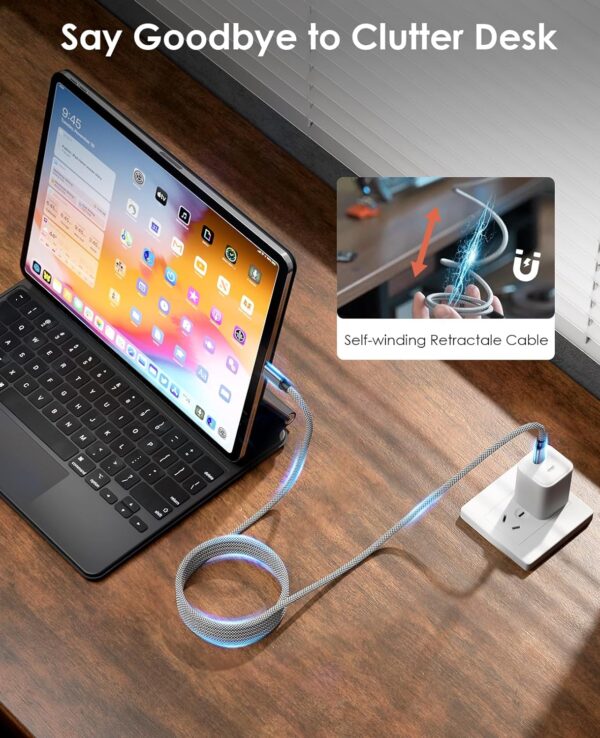 Portable Usb-C Self Magnet Charger Type C Magnetic Suction C to C Phone Data Transfer Magnet Fast Charging 240w Magnetic Cable