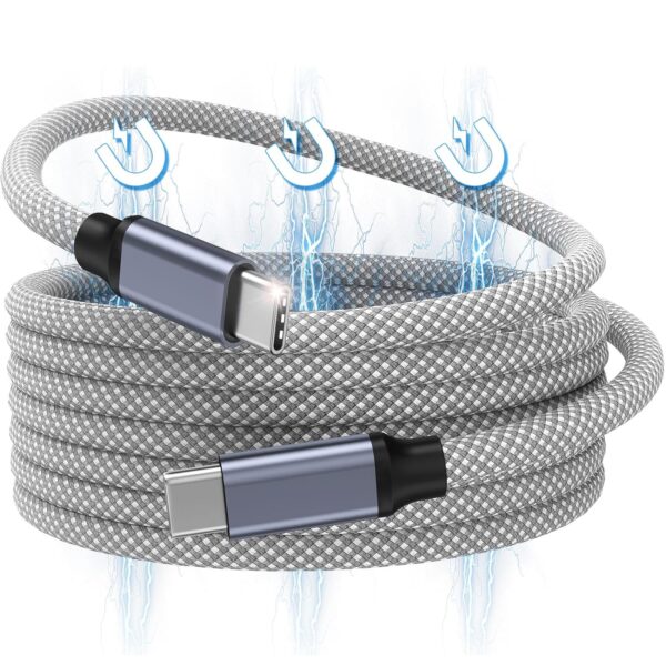Portable Usb-C Self Magnet Charger Type C Magnetic Suction C to C Phone Data Transfer Magnet Fast Charging 240w Magnetic Cable