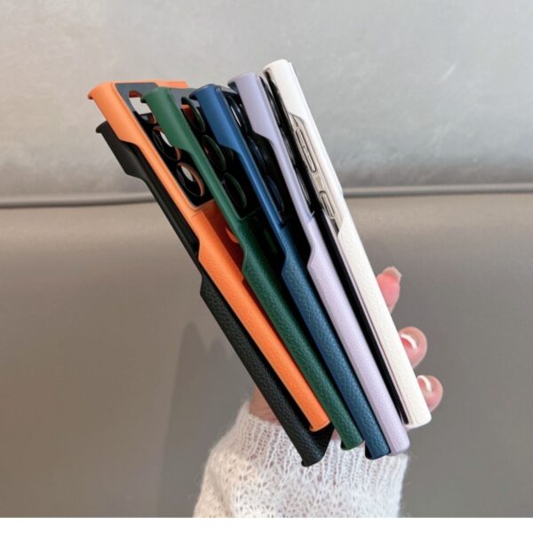 Premium Leather Phone Case for Samsung Galaxy S24 S24Plus S24Ultra S23 S23Plus S23Ultra Right Angle Bumper Phone Case