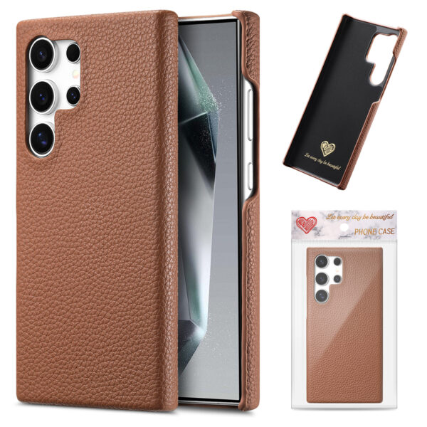 PU Mobile Phone Cover for Samsung S25 Ultra PC Protective High Quality Lychee Leather Phone Case