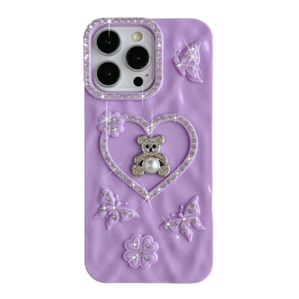 Smart Mirror Heart Pattern Phone Bag Case Mobile Cover for Iphone 16 15 14 13 12 11 Pro Max