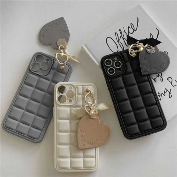 Spot Wholesale Luxury Designer logo Solid Color Solid square with Hanging Mobile Phone case for Iphone15promax 15pro 15 14 13 12