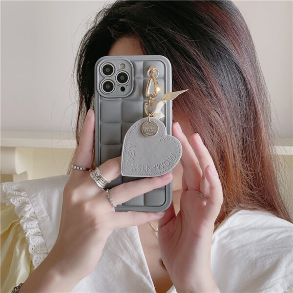Spot Wholesale Luxury Designer logo Solid Color Solid square with Hanging Mobile Phone case for Iphone15promax 15pro 15 14 13 12