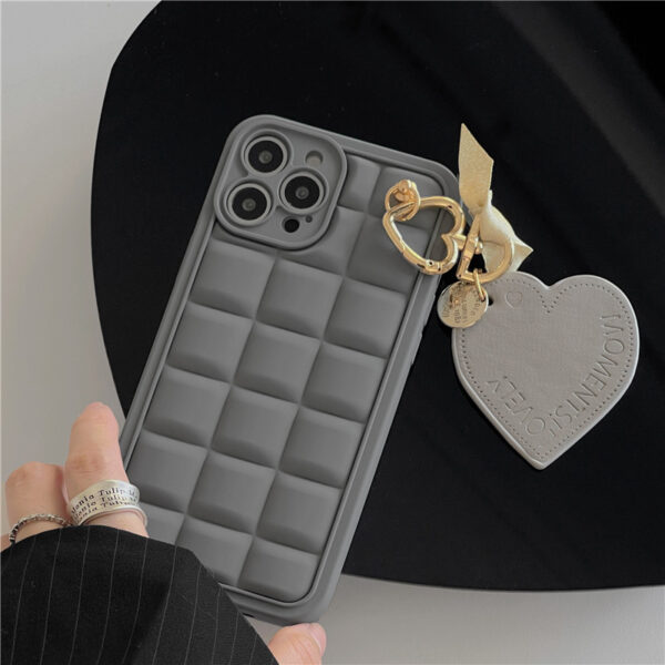 Spot Wholesale Luxury Designer logo Solid Color Solid square with Hanging Mobile Phone case for Iphone15promax 15pro 15 14 13 12