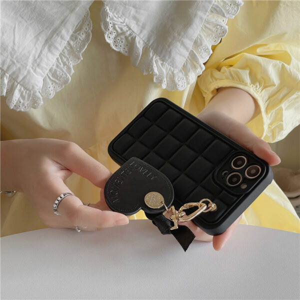 Spot Wholesale Luxury Designer logo Solid Color Solid square with Hanging Mobile Phone case for Iphone15promax 15pro 15 14 13 12